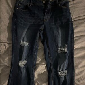 Distressed Blue Jeans
